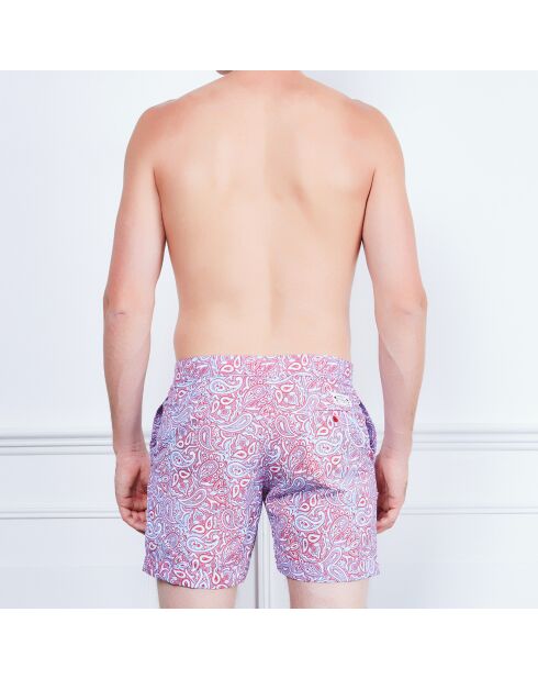 Pantaloncini da surf in cashmere rossi/turchesi