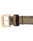 Ceinture fine en Cuir doré/noir