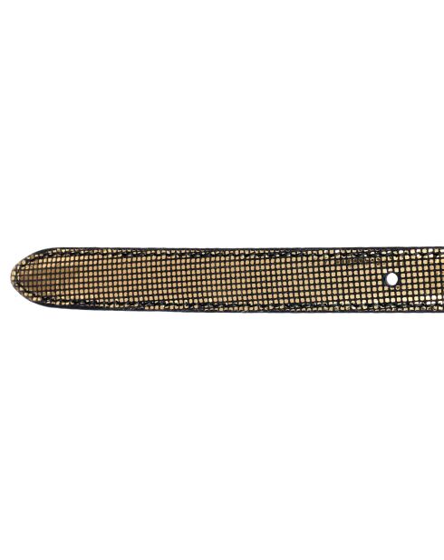 Ceinture fine en Cuir doré/noir