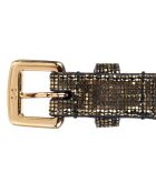 Ceinture fine en Cuir doré/noir