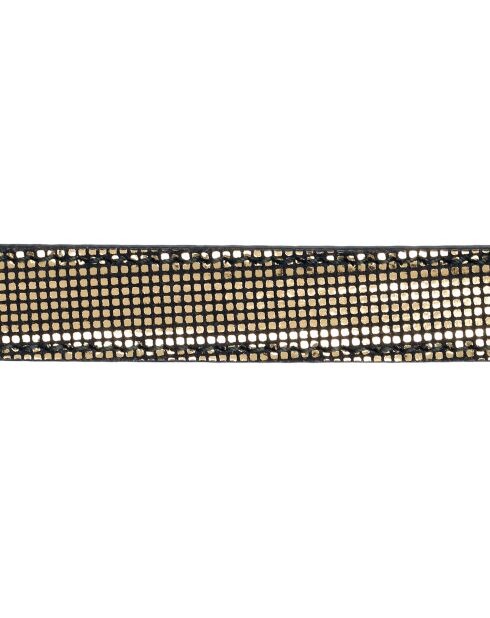 Ceinture fine en Cuir doré/noir