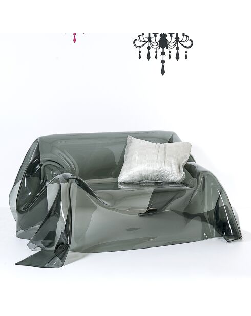 Sofá Autore de plexiglás ahumado transparente - 200x120x85 cm