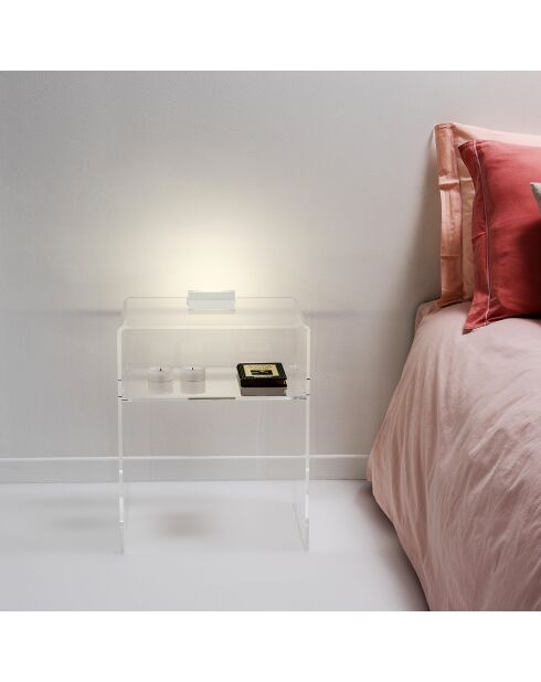 Table basse/chevet LED Lyn fumé transparent - 40x33x49 cm
