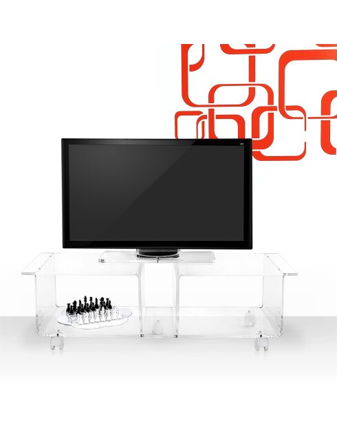 Meuble TV Nina transparent - 110x33x33 cm