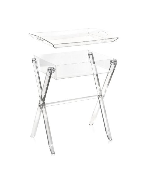 Ensemble plateau repas Gaston transparent - 47x35x58 cm