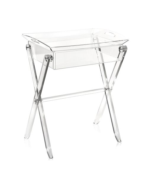 Ensemble plateau repas Gaston transparent - 47x35x58 cm