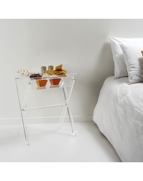 Ensemble plateau repas Gaston transparent - 47x35x58 cm