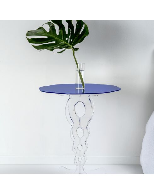 Table Arabesque bleue - D.50xH.60 cm