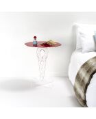 Table Arabesque rouge - D.50xH.60 cm