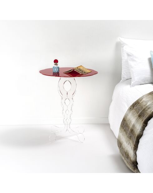 Table Arabesque rouge - D.50xH.60 cm