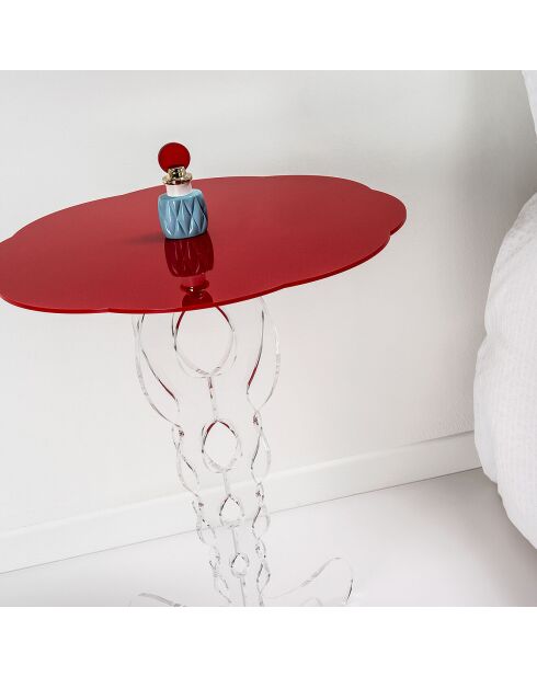 Table Arabesque rouge - D.50xH.60 cm