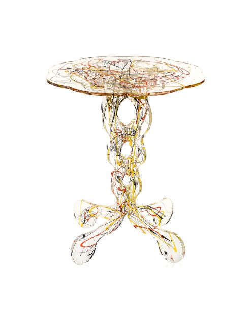 Table Arabesque multicolore - D.36xH.42 cm