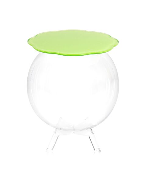 Bollina groen/transparante salontafel - D.40xH.45 cm