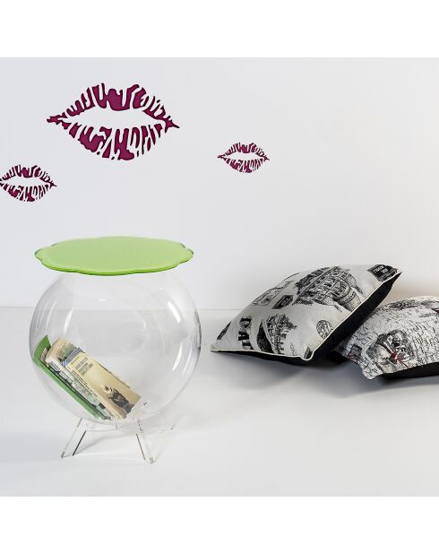 Table basse Bollina vert/transparent - D.40xH.45 cm