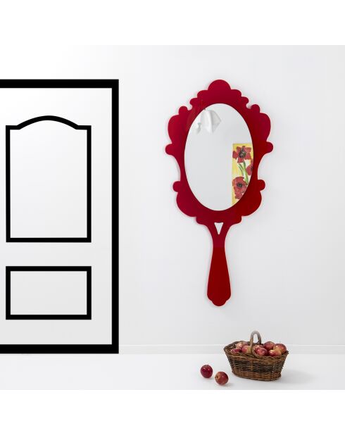 Miroir mural Coty rouge - 71x71 cm