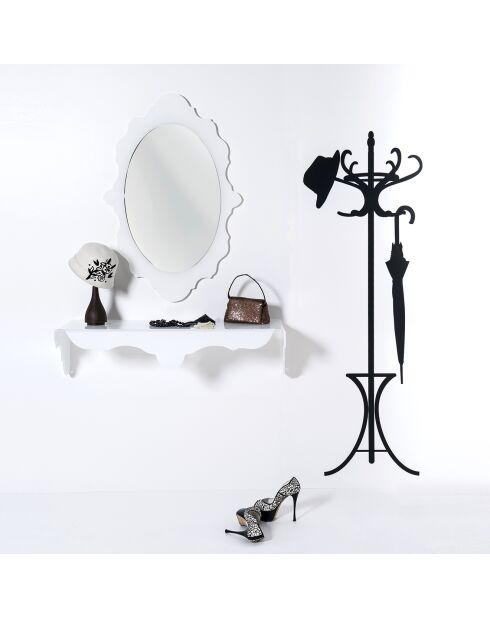 Miroir mural Bienvenue blanc - 64x100 cm