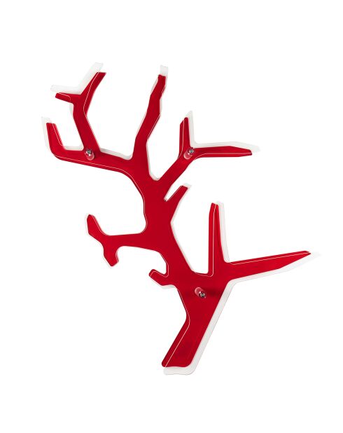 Etagère murale Koral rouge/transparent - 116x102x20 cm