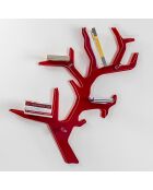 Etagère murale Koral rouge/transparent - 116x102x20 cm