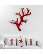 Etagère murale Koral rouge/transparent - 116x102x20 cm