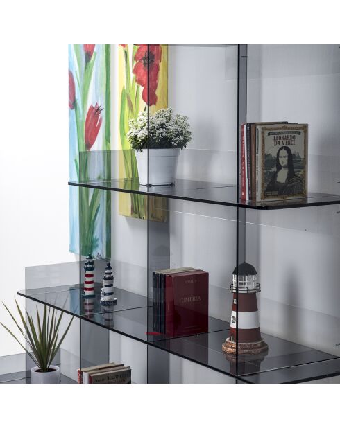 Bibliothèque Atmosphère fumé transparent - 180x30x180 cm