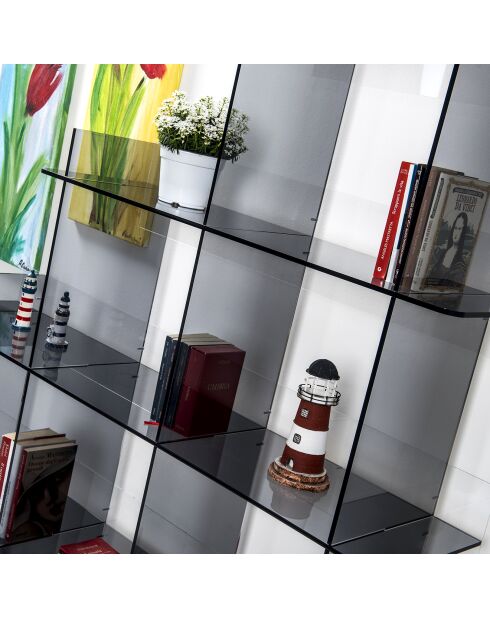 Bibliothèque Atmosphère fumé transparent - 180x30x180 cm