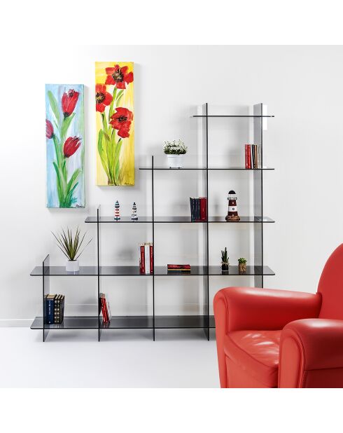 Bibliothèque Atmosphère fumé transparent - 180x30x180 cm