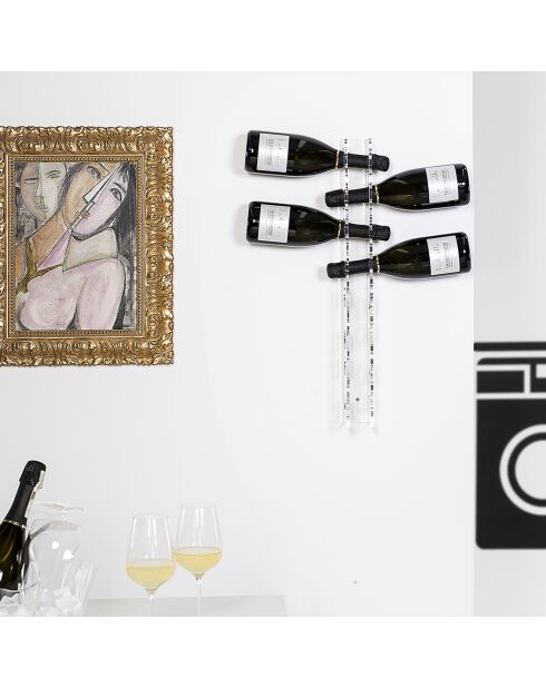 Bibenda transparenter Flaschenhalter zur Wandmontage - 8 Flaschen