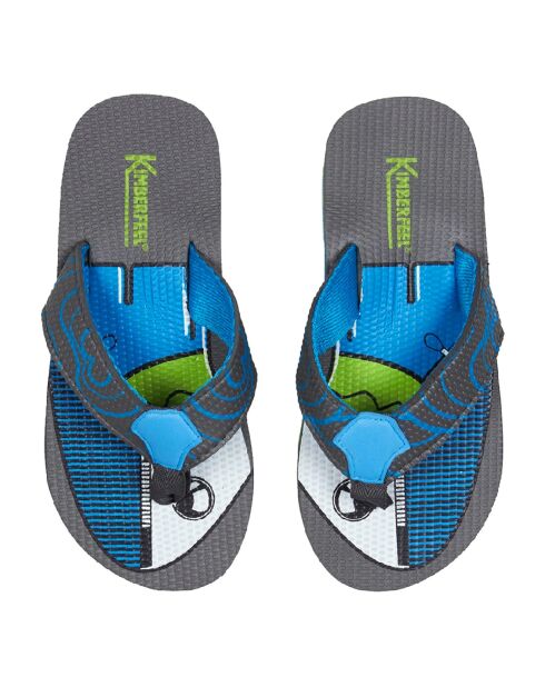 Blauw/grijze teenslippers Tahiti