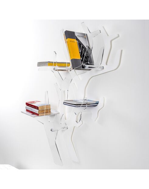 Etagère murale Koral blanc/transparent - 116x102x20 cm