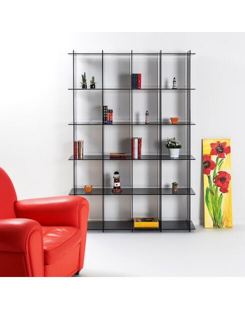 Bibliothèque Atmosphère fumé transparent - 131x30x202 cm