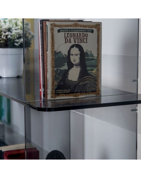 Bibliothèque Atmosphère fumé transparent - 131x30x202 cm