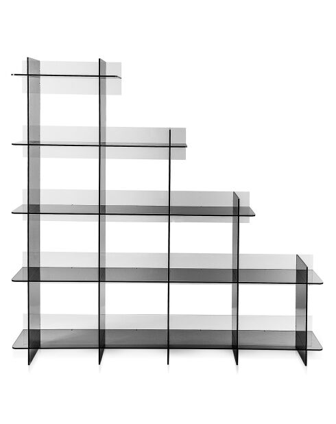 Bibliothèque Atmosphère fumé transparent - 180x30x180 cm