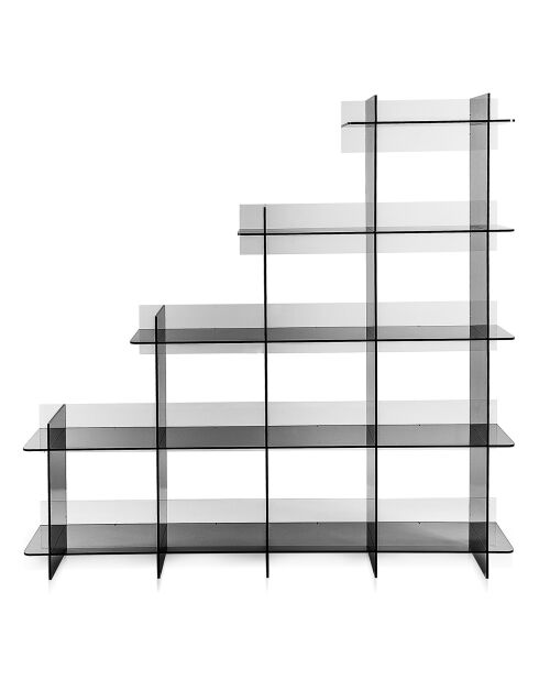 Bibliothèque Atmosphère fumé transparent - 180x30x180 cm