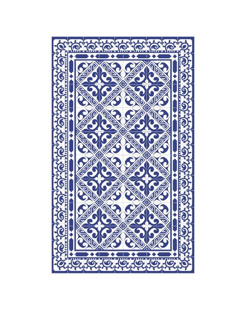Tapis vinyle Greca bleu - 50x140 cm