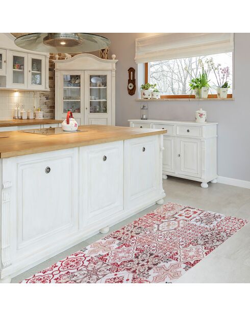 Tapis vinyle Oporto rouge - 66x150 cm