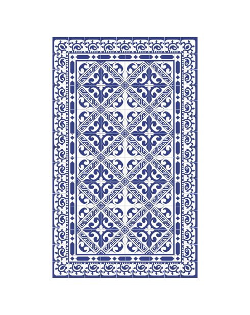 Tapis vinyle Greca bleu - 133x200 cm
