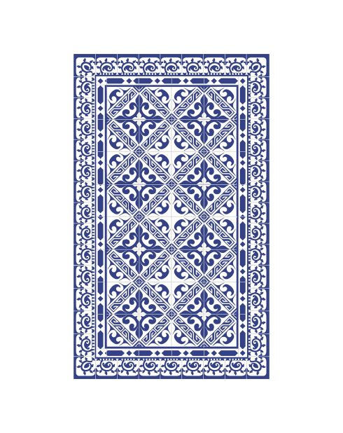 Tapis vinyle Greca bleu - 200x266 cm