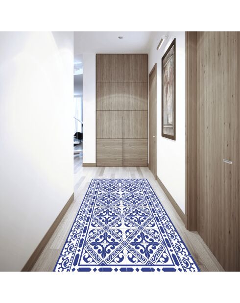 Tapis vinyle Greca bleu - 66x250 cm