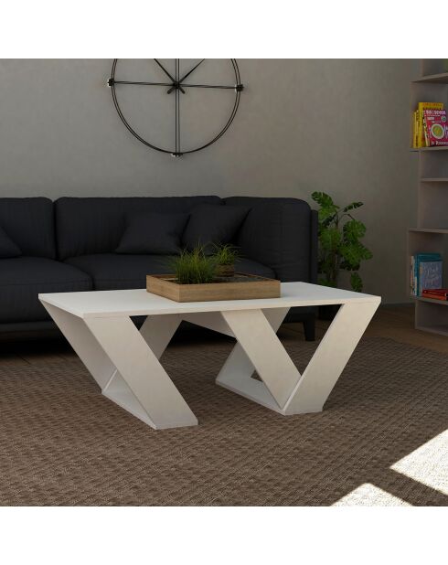Table basse Pipra blanche - 60x110x40 cm
