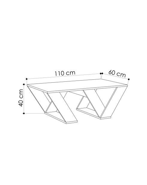 Table basse Pipra blanche - 60x110x40 cm