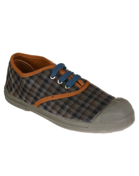 Tennis basses Carreaux lacets grises