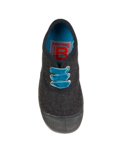 Flannelgail tennisveters grijze fluwelen veters