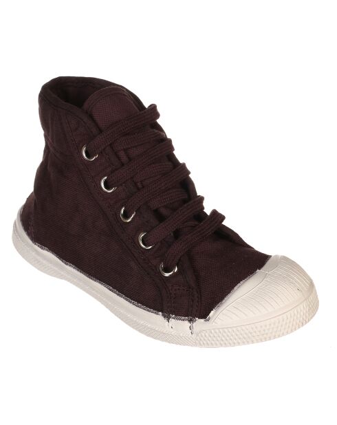 Tennis montantes Mid lacets aubergine