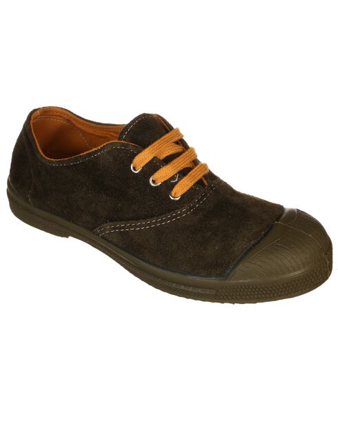 Khakifarbenes Samtleder-Tennis