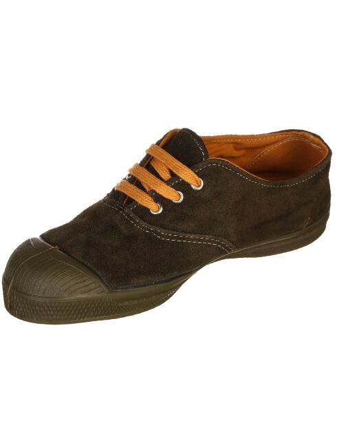 Khakifarbenes Samtleder-Tennis