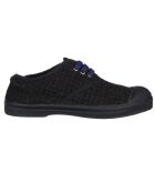 Tennis basses Katherine carreaux lacets marine/bleu