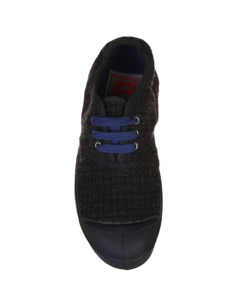 Tennis basses Katherine carreaux lacets marine/bleu
