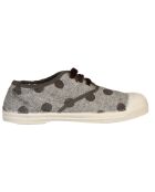 Tennis basses Flaneldots lacets velours gris/marron