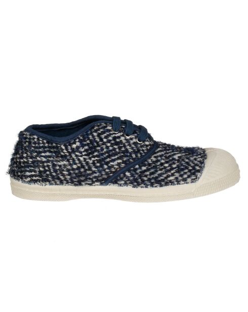 Tennis basses Girly Tweed lacets bleues