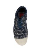 Tennis basses Girly Tweed lacets bleues